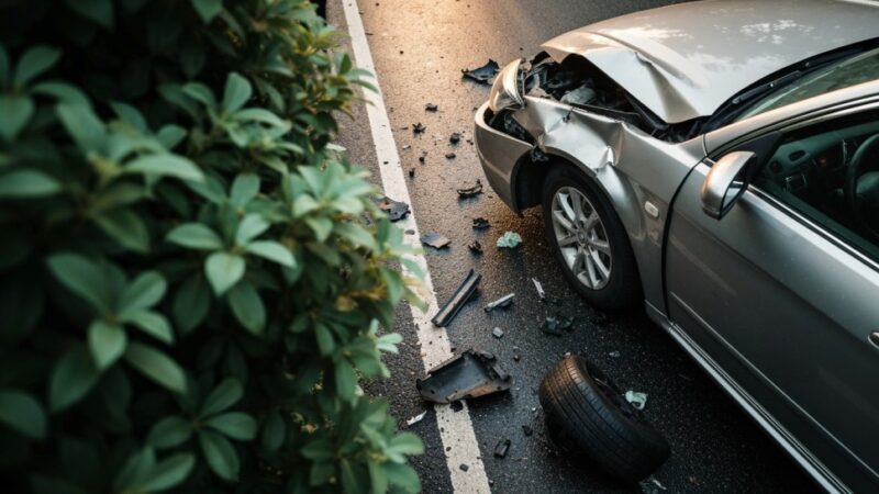 Wypadek w Kobiórze: Ruch wahadłowy po zderzeniu roweru z autem
