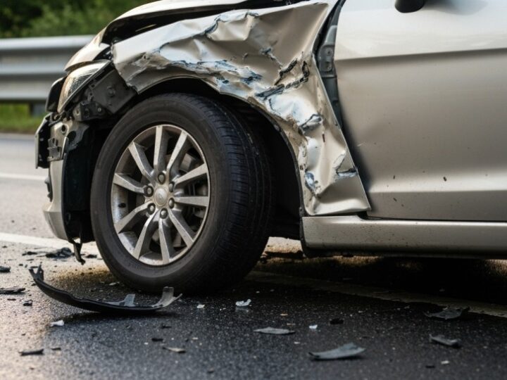 Motocyklista zderzył się z ciężarówką w Jeleśni – drogi zablokowane, śmigłowiec w akcji