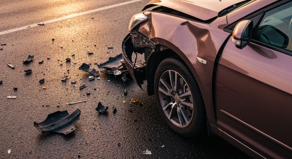 Kolizja na A4 w Katowicach: dwa pasy zablokowane, ruch utrudniony