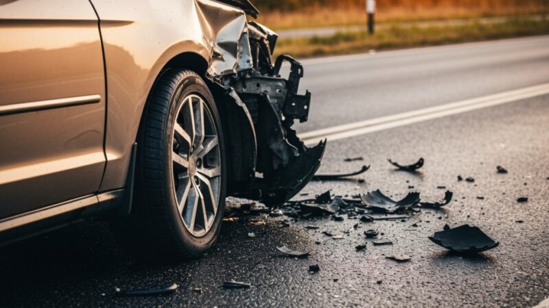 Kolizja z sygnalizatorem blokuje DK1 w Czechowicach-Dziedzicach