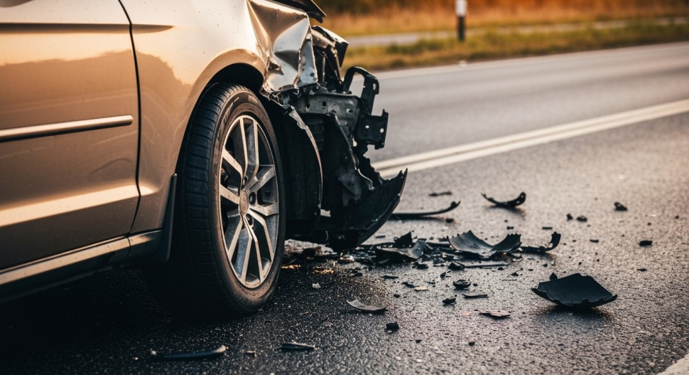 Kolizja z sygnalizatorem blokuje DK1 w Czechowicach-Dziedzicach