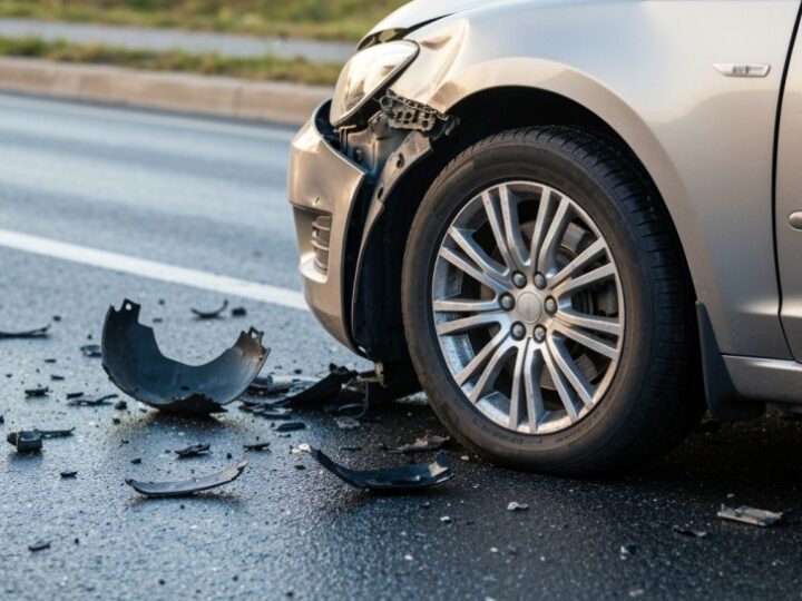 Myszków: młody kierowca dachował, pięć osób trafiło do szpitala po wypadku