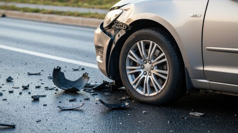 Myszków: młody kierowca dachował, pięć osób trafiło do szpitala po wypadku