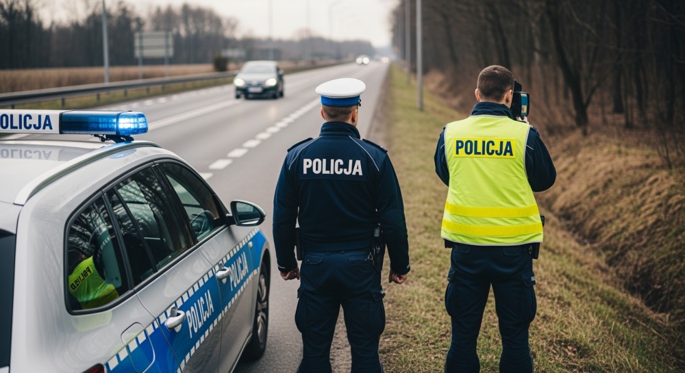 Koparka na drodze: 65-latek bez uprawnień i z wyciekiem płynów